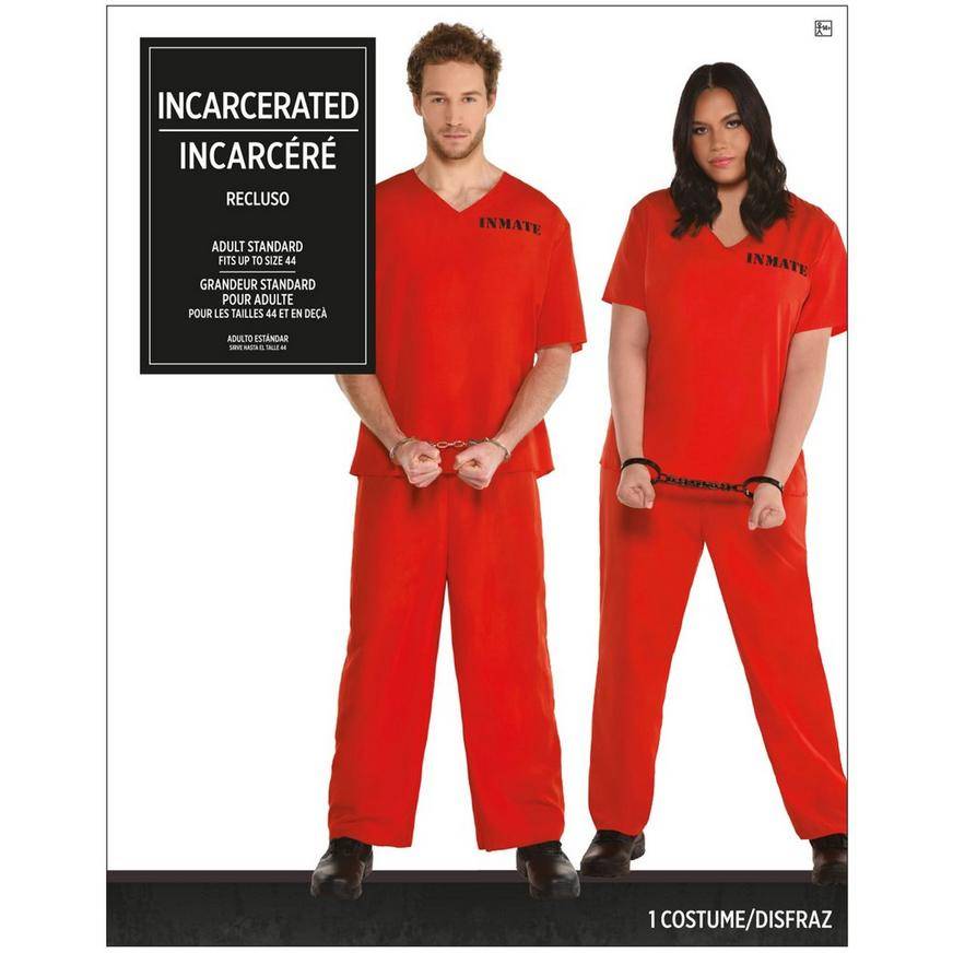 Party City Prisoner Halloween Costume, Unisex, Orange