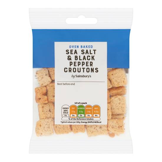 Sainsbury's Sea Salt & Black Pepper Croutons 40g