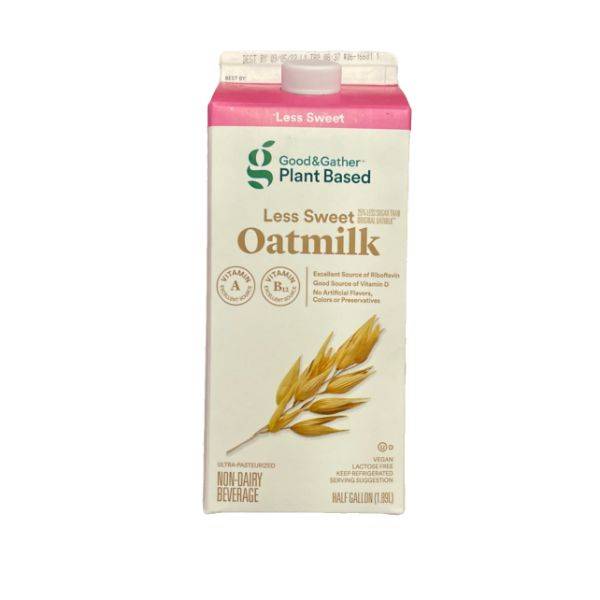 Good & Gather Less Sweet Oat Milk (64 fl oz)