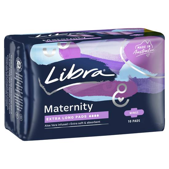 Libra Maternity Extra Long With Wings Pads 10pk