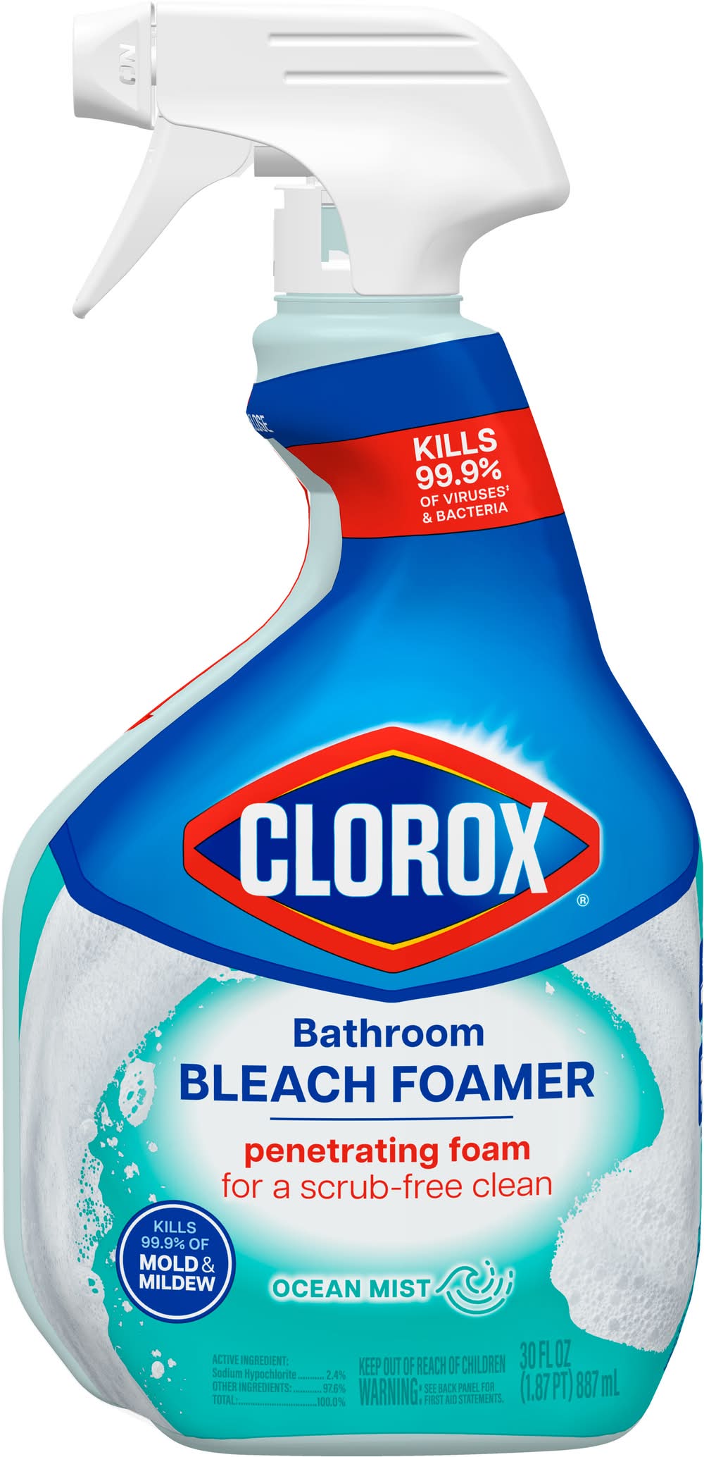 Clorox Bathroom Bleach Foamer, Ocean Mist (30 fl oz)