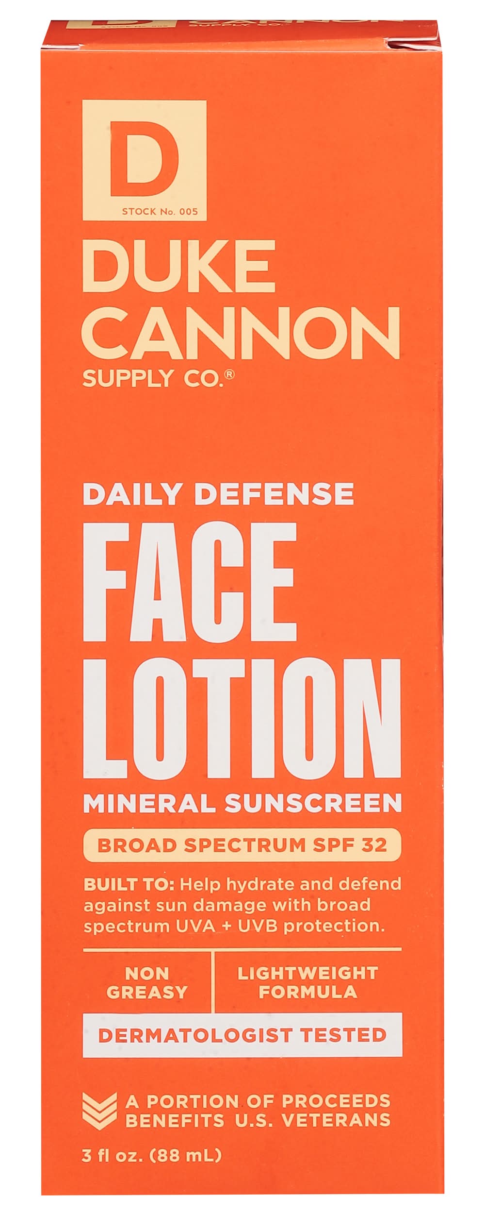 Duke Cannon Daily Defense Face Lotion Spf 32 Moisturizer For Men (3 fl oz)