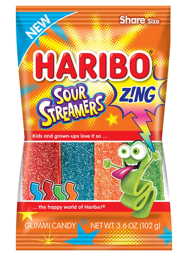 Haribo Share Size Gummi Candy, Sour Streamers (4.5 oz)