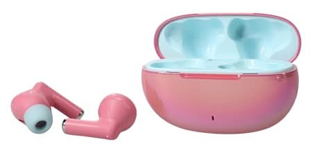 Iridescent True Wireless Earbuds & Case Pink