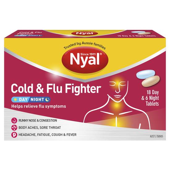 Nyal Cold & Flu Fighter Day & Night Tablets 24 pack