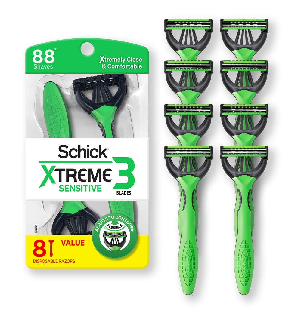 Schick Xtreme 3 Blade Disposable Razors For Men (8 ct)