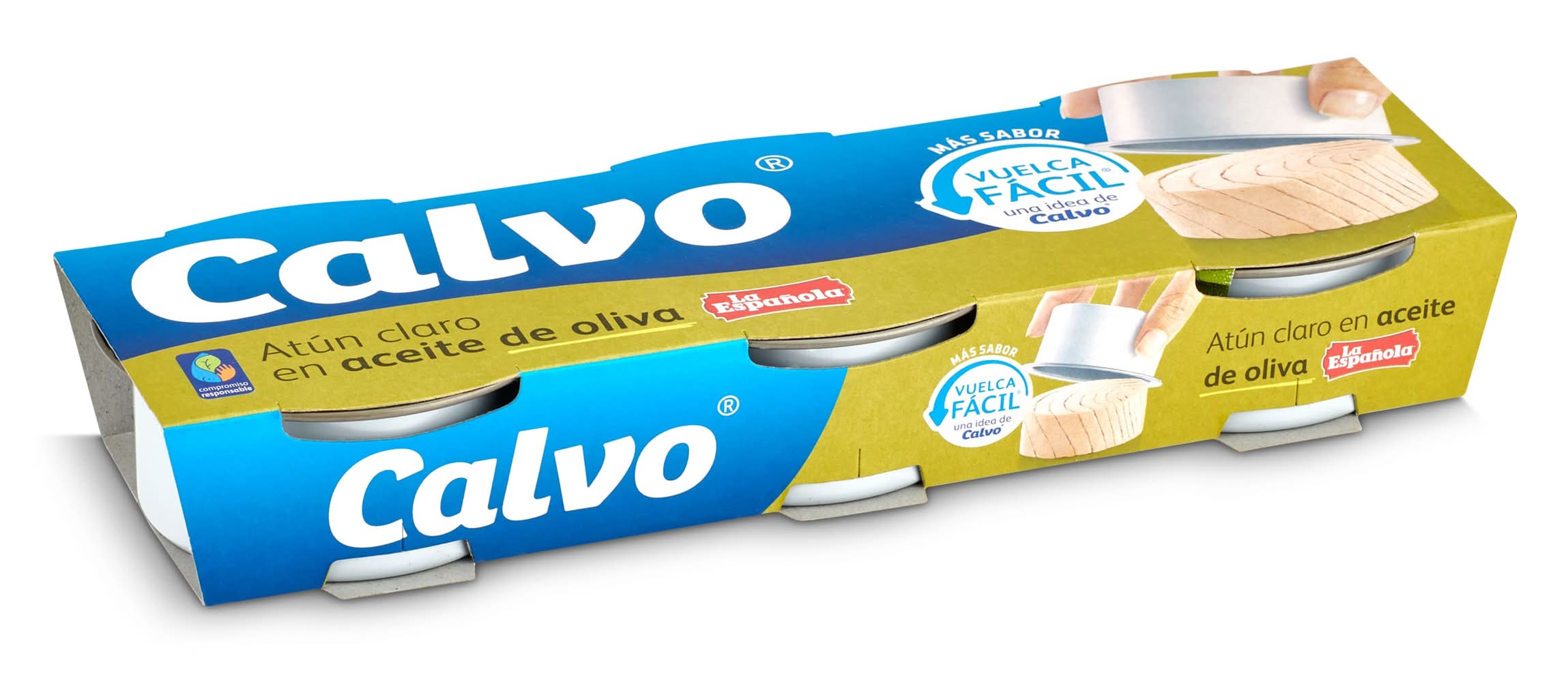 Atún Claro En Aceite De Oliva Calvo Lata 3 X 52 G