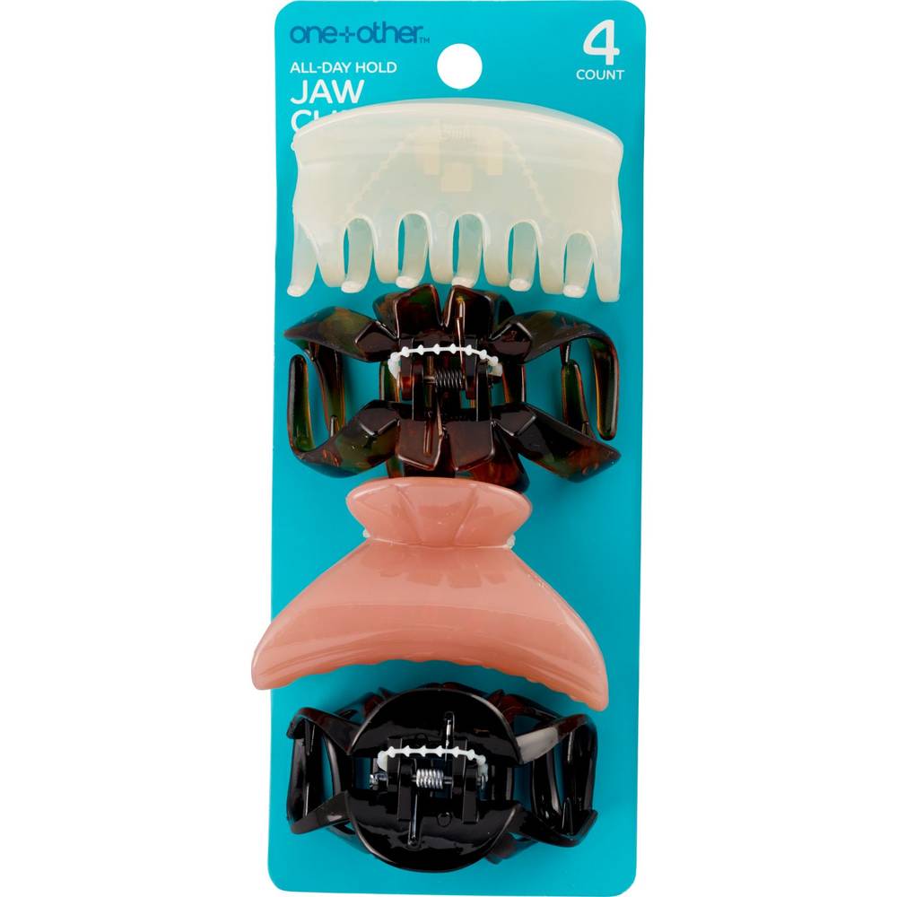 One+Other All-Day Hold Jaw Clips, Assorted, Colors, 4 Ct