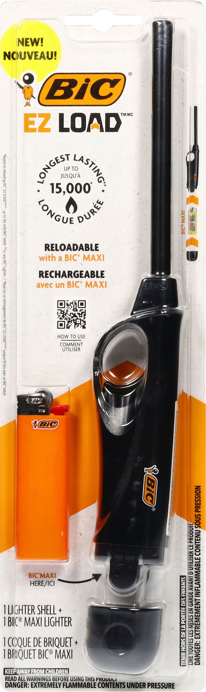 BiC Ez Load Reloadable Rechargeable Lighter Shell and Maxi Lighter ...