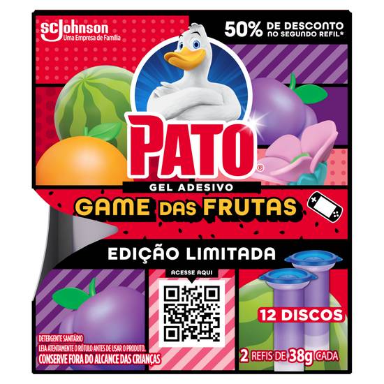 Pato gel adesivo sanitário game das frutas (2 itens)