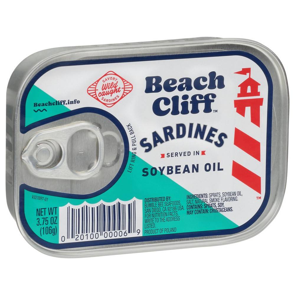 Beach Cliff Wild Caught Savory Sardines, Soybean Oil (3.75 oz)