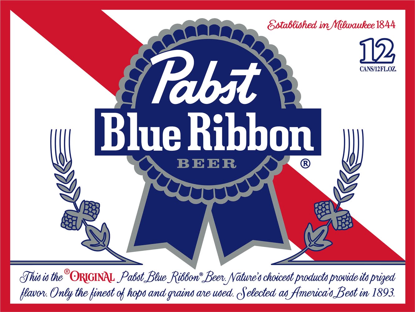 Pabst Blue Ribbon American Style Lager Beer (12 x 12 fl oz)