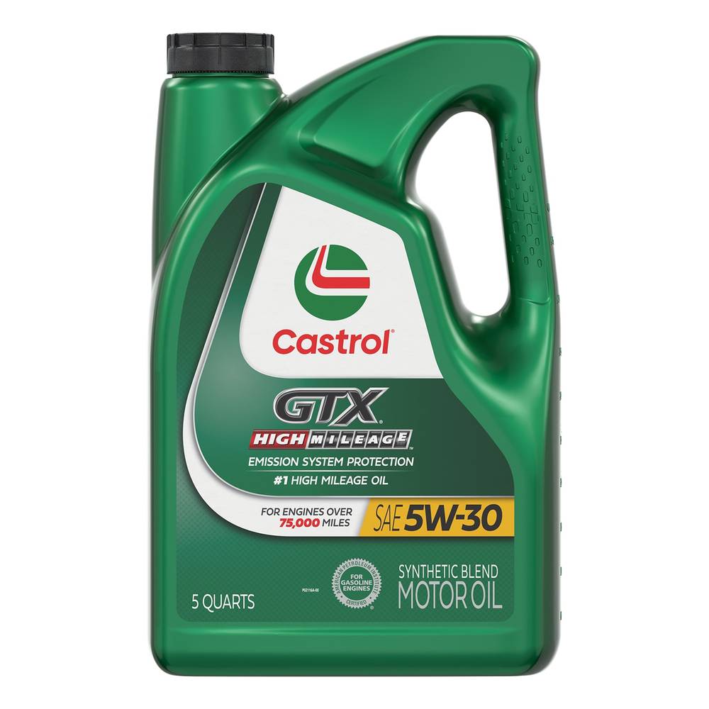 CASTROL GTX High Mileage 5W-30 Synthetic Blend Motor Oil, 5 Quarts | 15980E