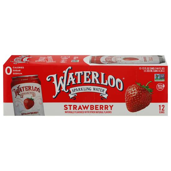 Waterloo Strawberry Sparkling Water (12 ct, 144 fl oz)