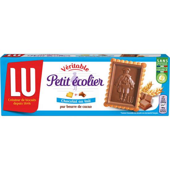 Biscuits - Petit Ecolier Petit Beurre au chocolat au lait - Gouter enfant 150g LU