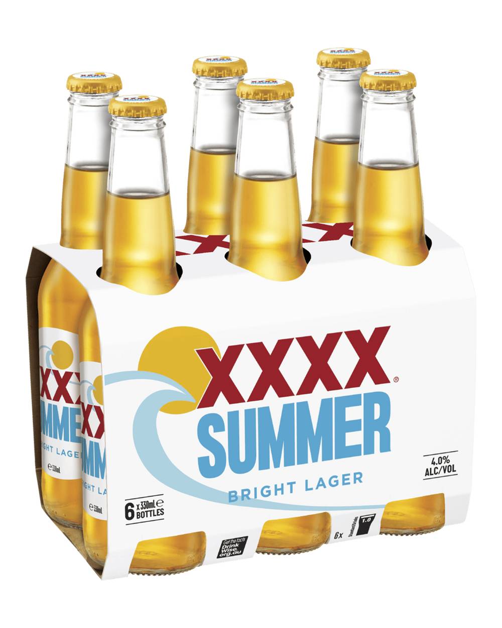 XXXX Summer Bright Lager Bottle 6x330ml
