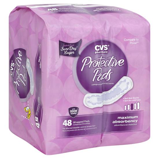 Cvs Sure Dry Odor Guard Protective Pads (48 ct)