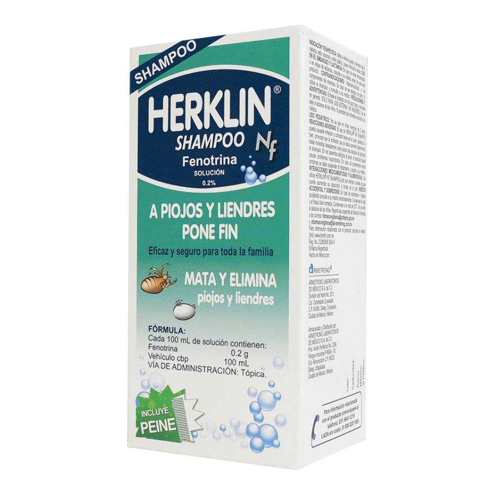 Herklin · Shampoo fenotrina solución 0.2% (60 ml)