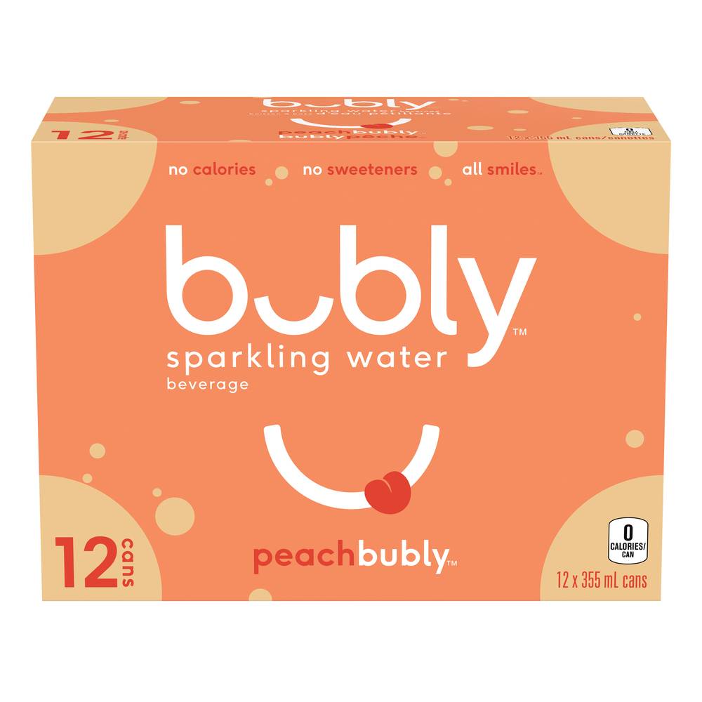 bubly Peach Sparkling Water (12 ct, 355 ml)