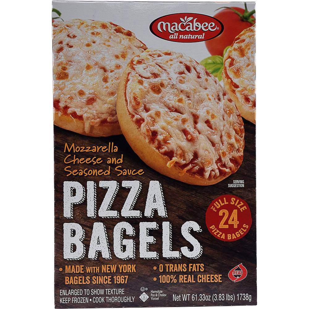 Macabee Pizza Bagels, Mozzarella Cheese and Seasoned Sauce (61.33 oz, 24 ct)