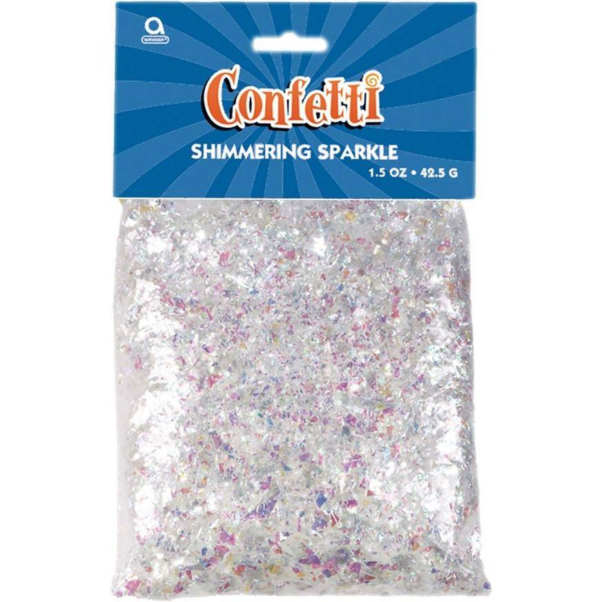 Party City Shimmering Sparkle Iridescent Confetti, Iridescent