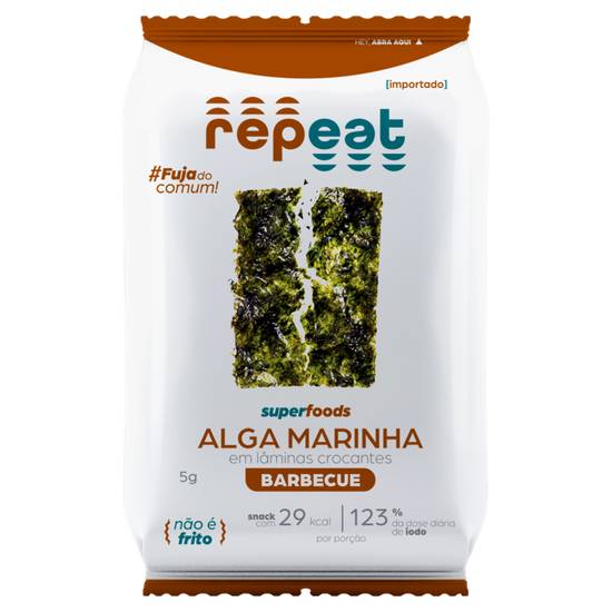 Repeat · Alga marinha em lâminas crocantes sabor barbecue (5 g)