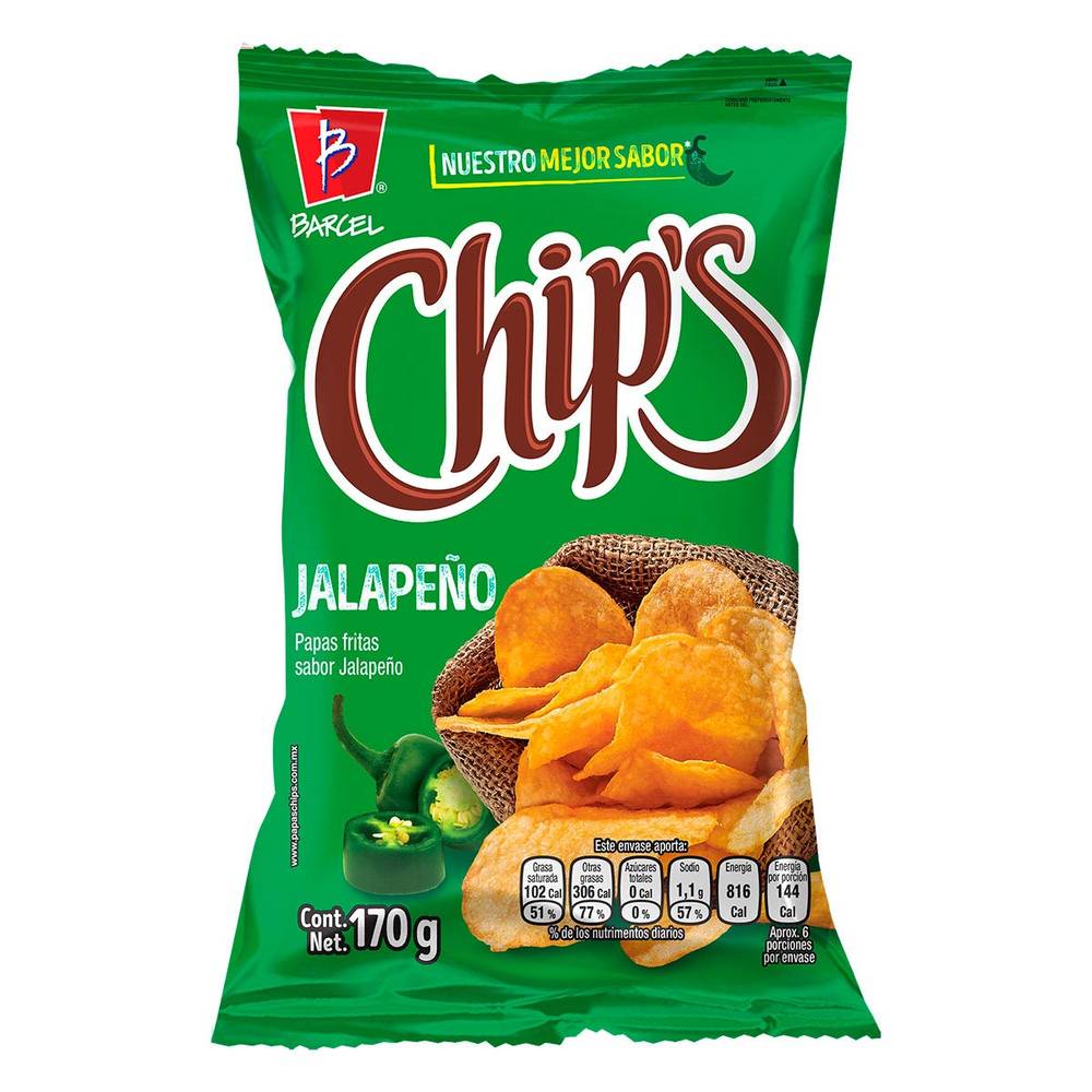 Chip's · Papas fritas, jalapeño (170 g)