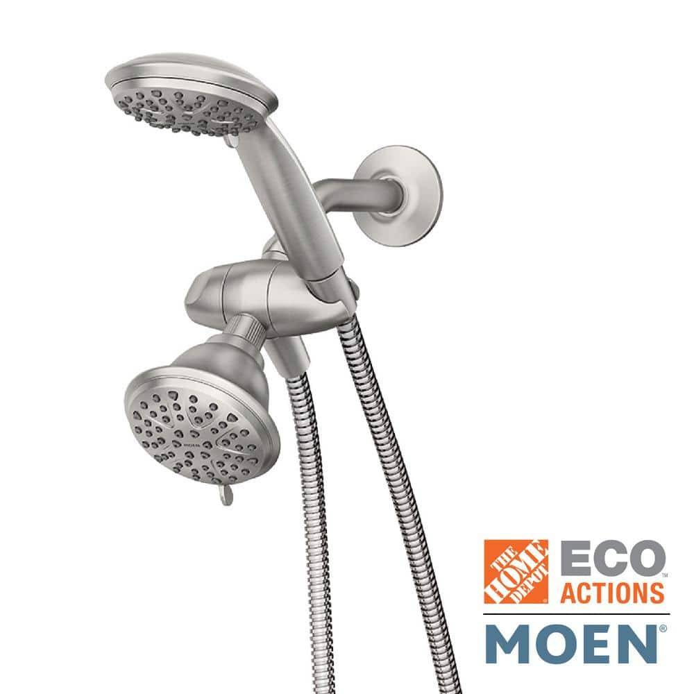 Moen Attune 8-Spray 4 In. Dual Wall Mount Fixed And Handheld Shower Head 1.75 Gpm In Spot Resist Brushed Nickel