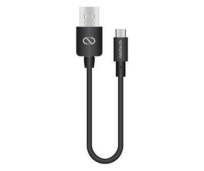 Black Usb-A to Usb-C Charging Cable, (6")
