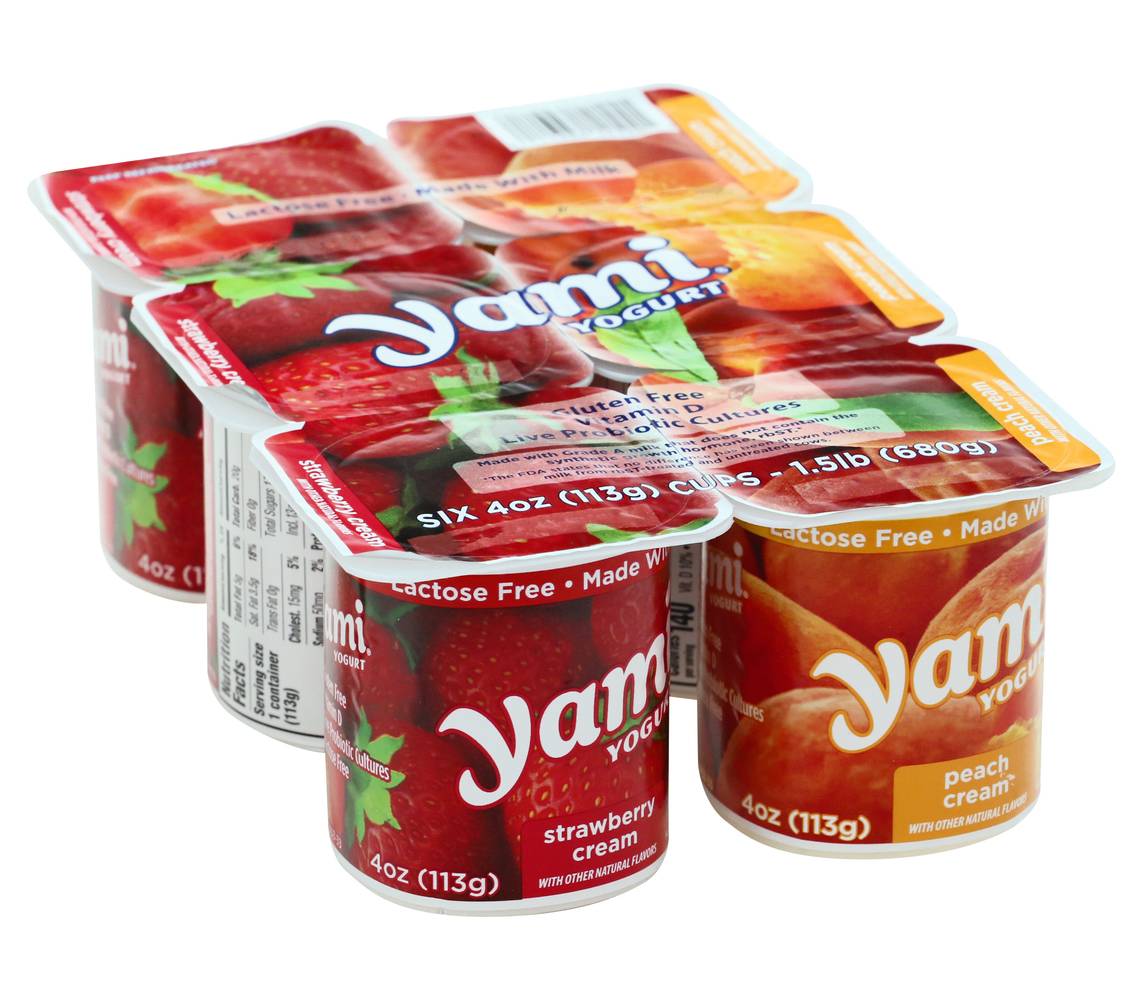 Yami Yogurt, Strawberry-Peach Cream (24 oz, 6 ct)