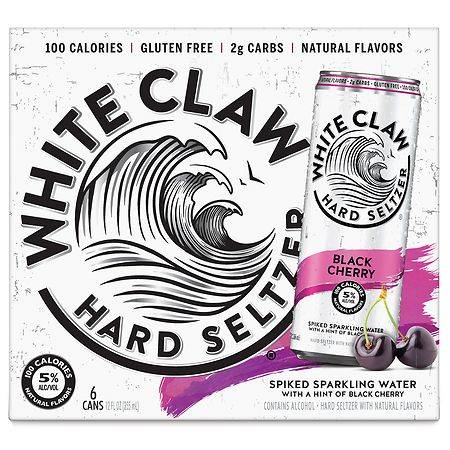 White Claw Hard Seltzer, Black Cherry (6 x 12 fl oz)