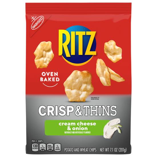 Ritz Crisp & Thins Cream Cheese & Onion Baked Potato and Wheat Chips