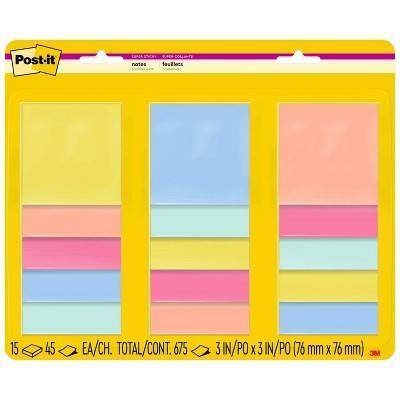 Post-It Summer Joy Collection Super Sticky Notes, 3in x 3in (15 ct)