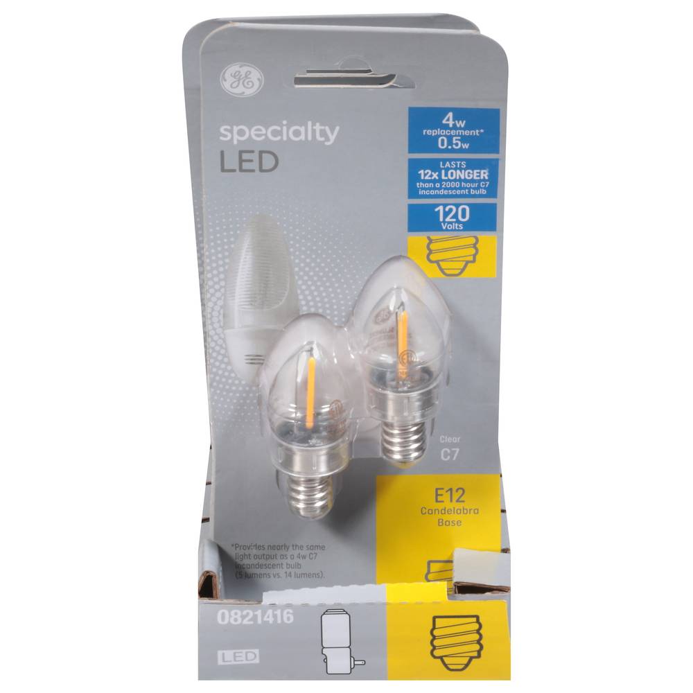 General Electric Specialty Led 0.5 Watts Clear Led Light Bulbs (2 ct)