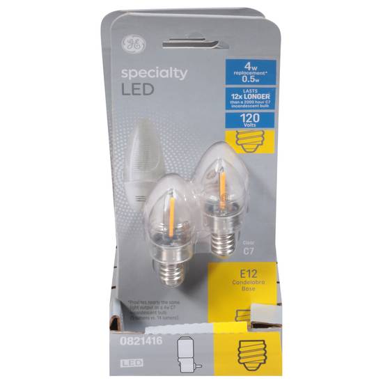 Ge Speciality Led 0.5 Watts Clear Led Light Bulbs (2 ct)