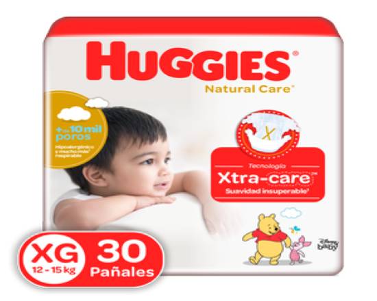 Huggies pañal natural care (30 un) (xg)