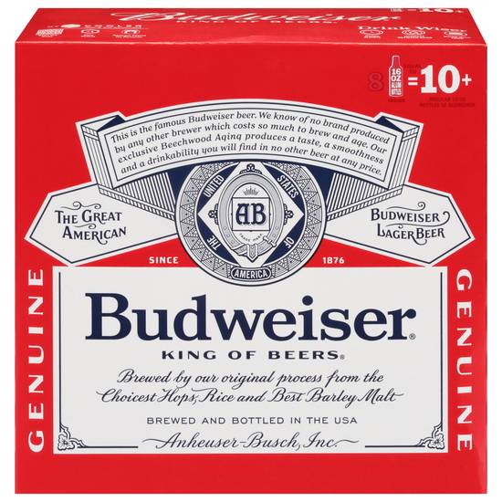Budweiser Genuine Lager King Of Beers (8 pack, 16 fl oz)