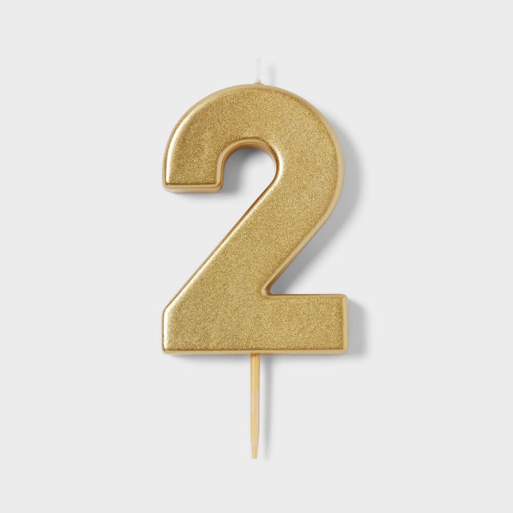 Spritz Number 2 Candle, Gold