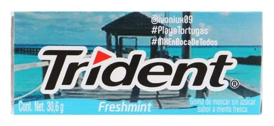 Trident · Goma de mascar extrafuerte sin azúcar, menta fuerte (18 un)