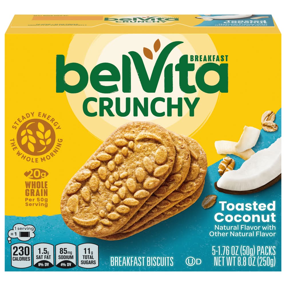 BelVita Breakfast Biscuits, Toasted Coconut (5 x 1.76 oz)