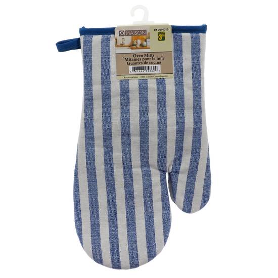 Kitchen Accents Cotton Oven Mitts (L=12")
