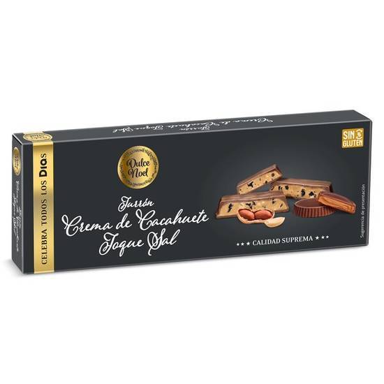 Turrón Praliné con Crema de Cacahuete al Toque Sal Dulce Noel Día en Caja (150 g)