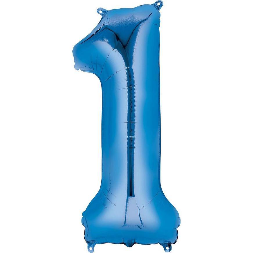 Party City Uninflated Number 1 Balloon (34in /royal/blue)