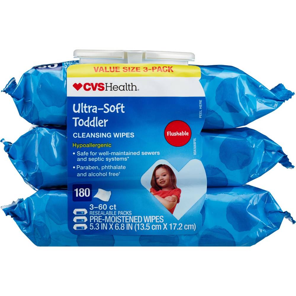 CVS Health Unscented Ultra-Soft Cleansing Wipes (3 pack)