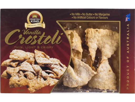 Crostoli King Thin Light & Crispy Biscuits, Vanilla (150g)