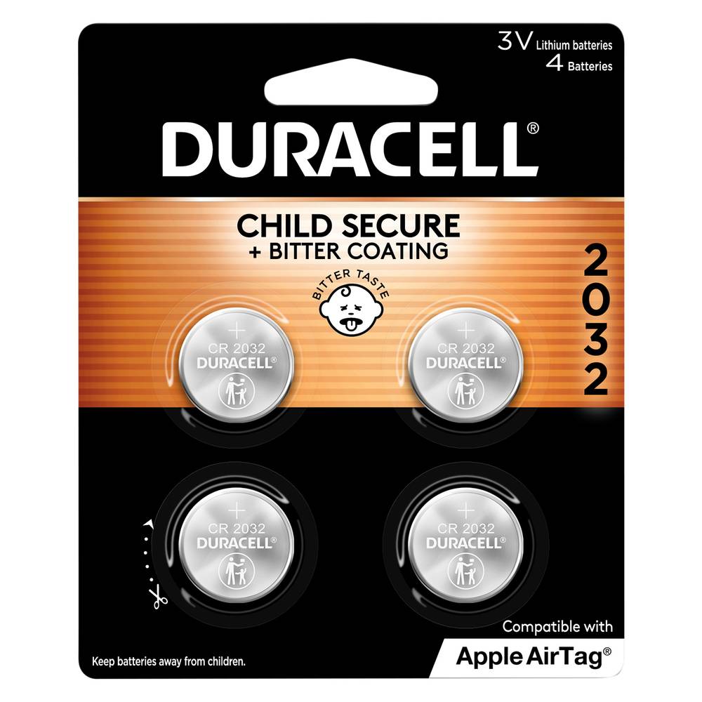 Duracell 3-Volt Lithium 2032 Coin Batteries (4 ct)