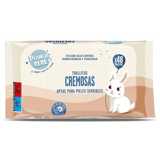 Toallitas para Bebés Cremosas Planeta Bebé Bolsa (48 unidades))