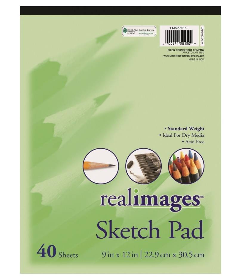 Real Images Sketch Pad, 9x12 in, White (40 ct)