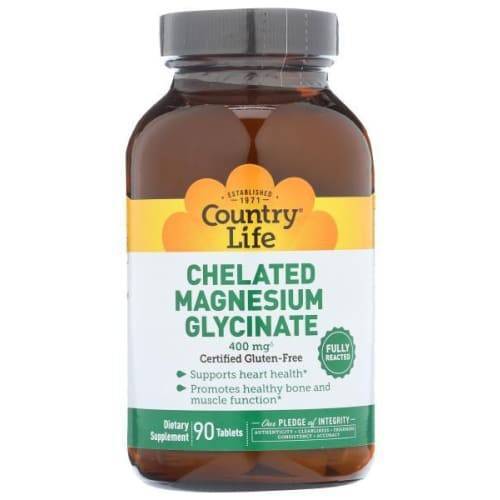 Country Life 400 Mg Chelated Magnesium Glycinate Tablets (90 ct)