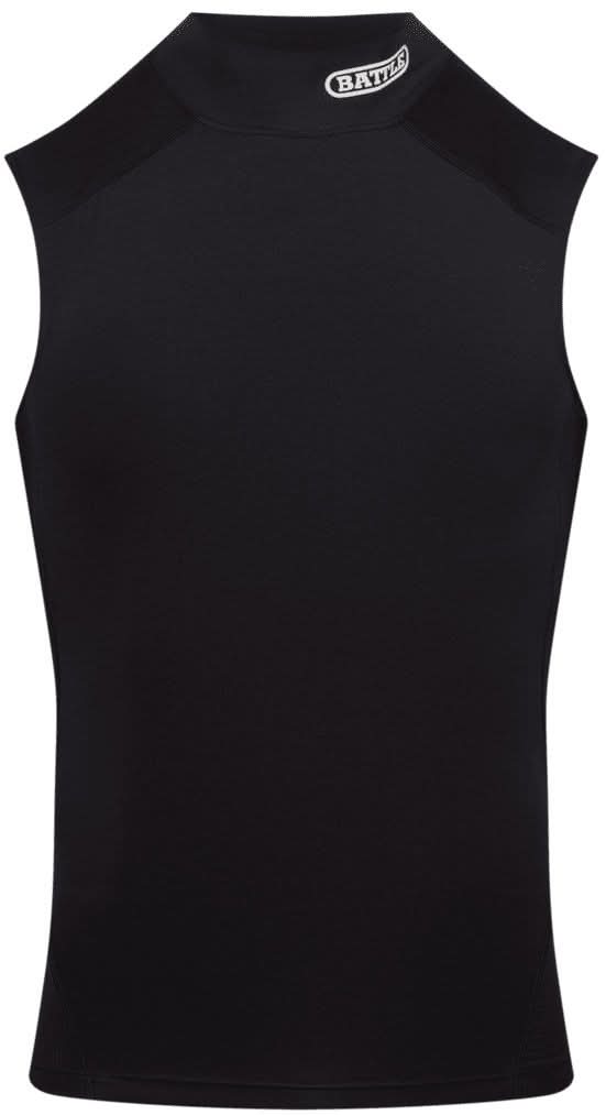 Battle Sports Mock Neck PRO Sleeveless Compression Shirt (Black, S)